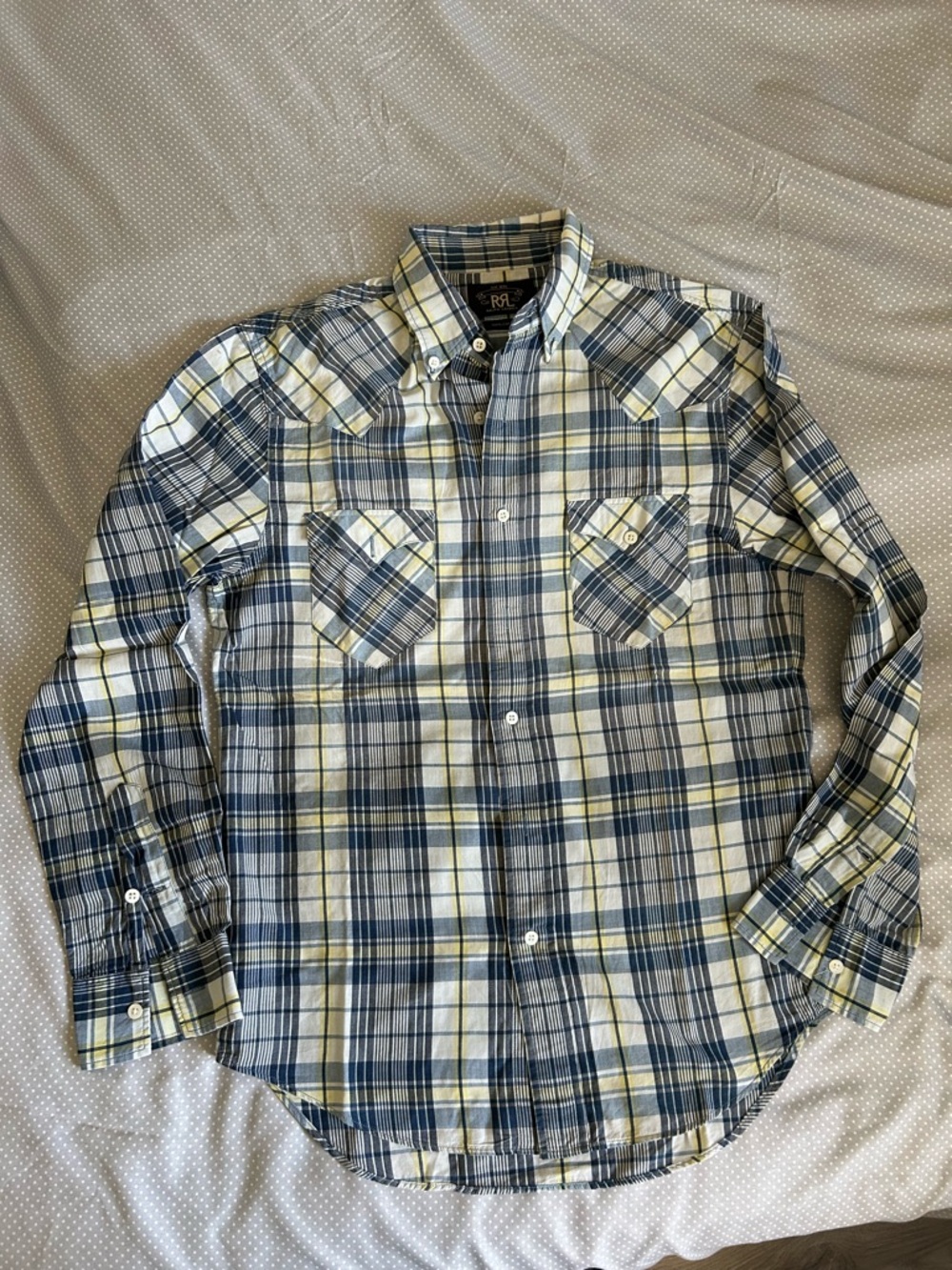 Vintage Ralph Lauren Double RL Men's Plaid Button-Down Shirt